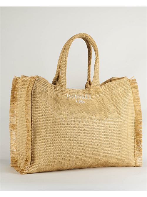 Shopper bag with fringes and logo Twinset TWIN SET |  | LM8AFF193